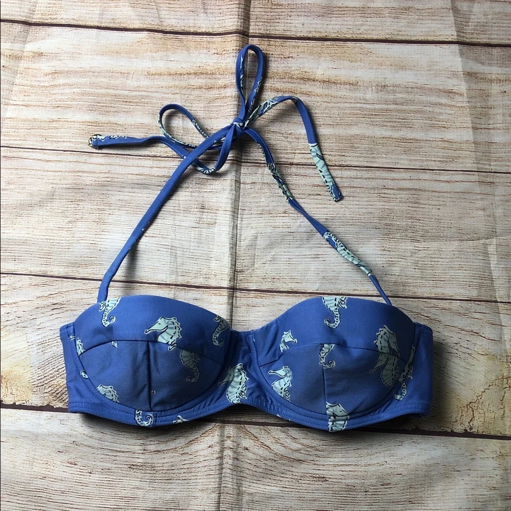 Kate‎ Spade Blue Seahorse Bikini Top